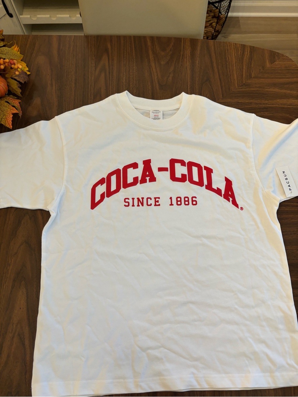 PacSun White Tee with Red Coca-Cola Logo